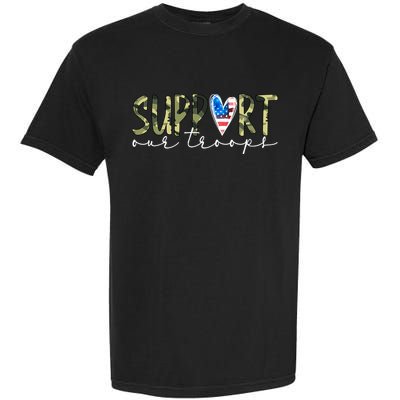 Support Our Trooper Usa Heart Garment-Dyed Heavyweight T-Shirt