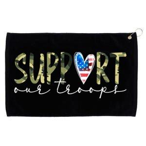 Support Our Trooper Usa Heart Grommeted Golf Towel