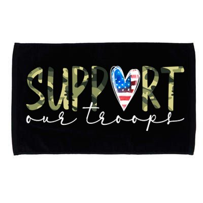 Support Our Trooper Usa Heart Microfiber Hand Towel