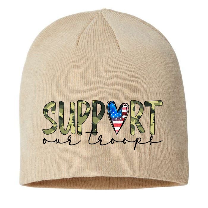 Support Our Trooper Usa Heart Sustainable Beanie