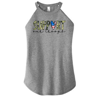 Support Our Trooper Usa Heart Women’s Perfect Tri Rocker Tank