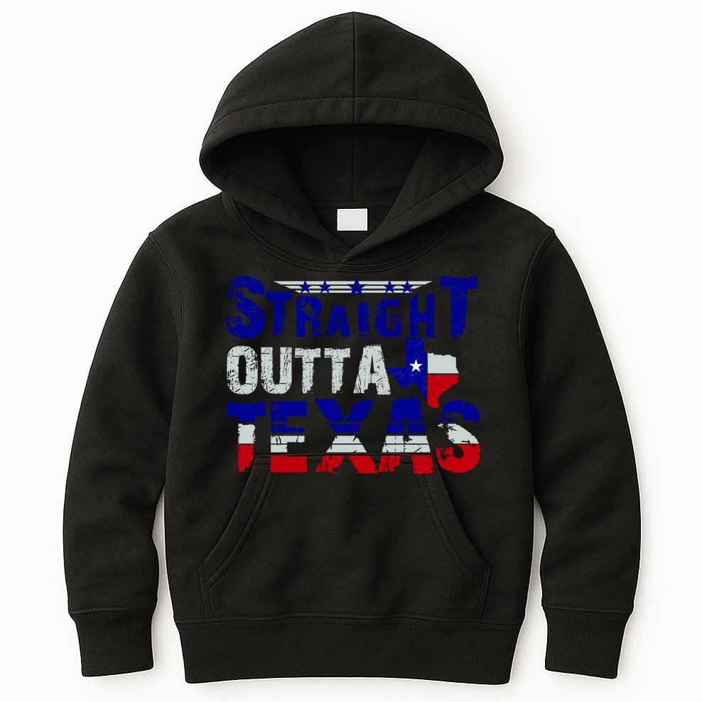 Straight Outta Texas Logo Kids Hoodie