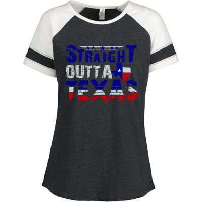 Straight Outta Texas Logo Enza Ladies Jersey Colorblock Tee