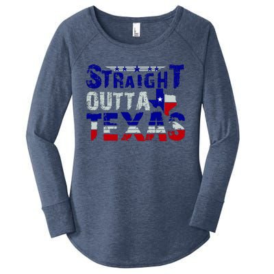 Straight Outta Texas Logo Women's Perfect Tri Tunic Long Sleeve Shirt