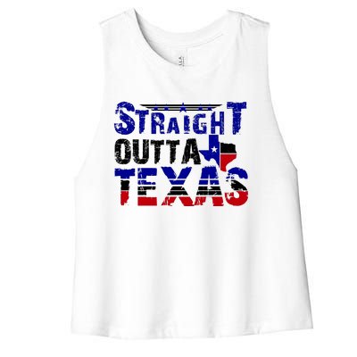 Straight Outta Texas Logo Women's Racerback Cropped Tank