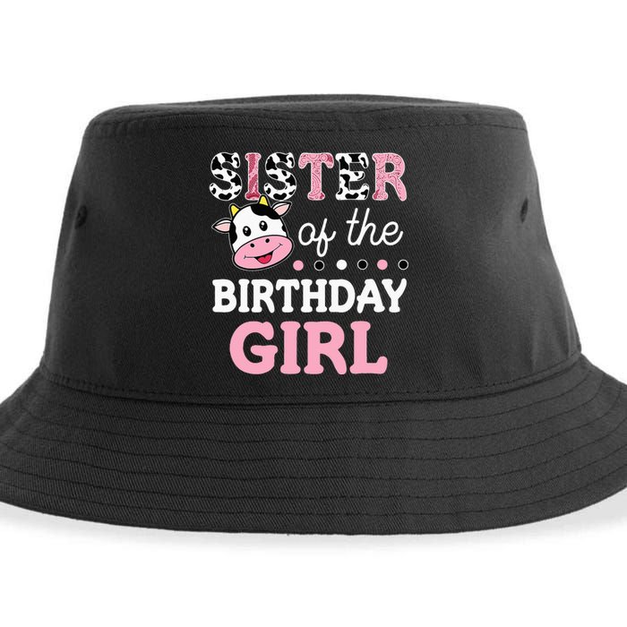 Sister Of The Birthday Girl Farm Cow Sister 1st Sustainable Bucket Hat