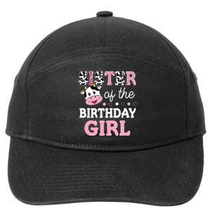 Sister Of The Birthday Girl Farm Cow Sister 1st 7-Panel Snapback Hat