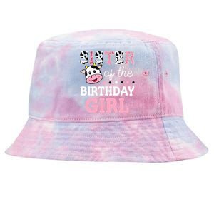 Sister Of The Birthday Girl Farm Cow Sister 1st Tie-Dyed Bucket Hat