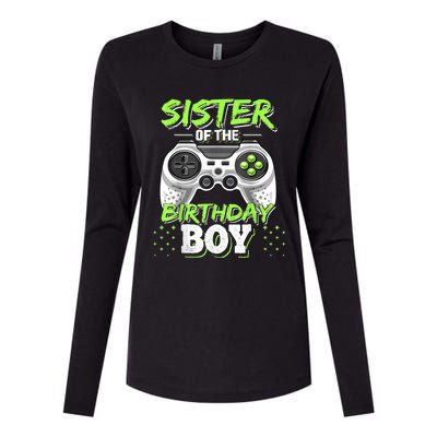 Sister Of The Birthday Boy Matching Video Game Birthday Gift Womens Cotton Relaxed Long Sleeve T-Shirt