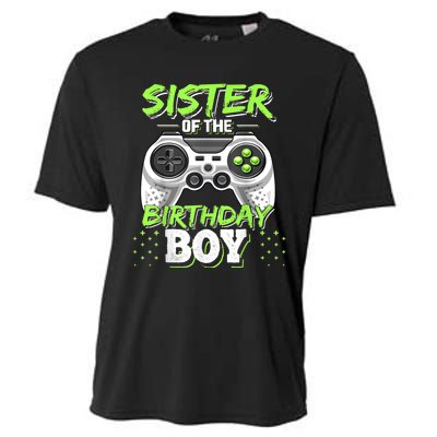 Sister Of The Birthday Boy Matching Video Game Birthday Gift Cooling Performance Crew T-Shirt