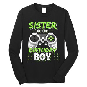 Sister Of The Birthday Boy Matching Video Game Birthday Gift Long Sleeve Shirt