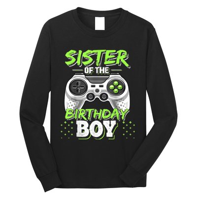 Sister Of The Birthday Boy Matching Video Game Birthday Gift Long Sleeve Shirt