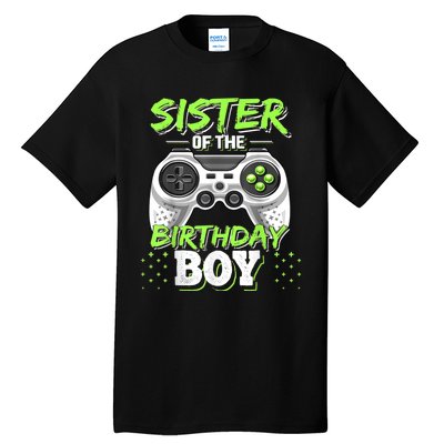 Sister Of The Birthday Boy Matching Video Game Birthday Gift Tall T-Shirt