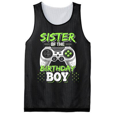 Sister Of The Birthday Boy Matching Video Game Birthday Gift Mesh Reversible Basketball Jersey Tank