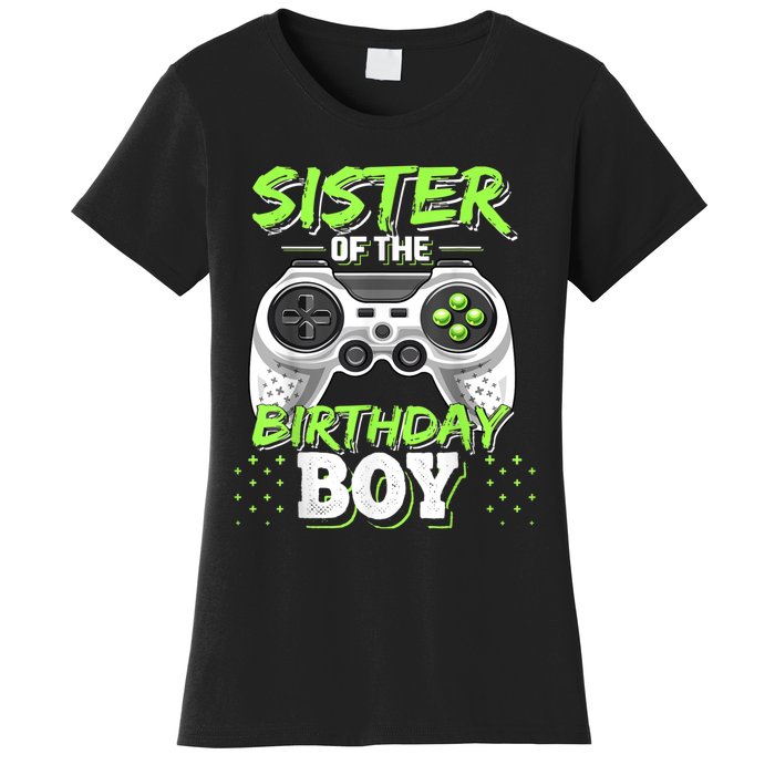 Sister Of The Birthday Boy Matching Video Game Birthday Gift Women's T-Shirt