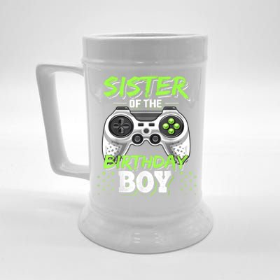 Sister Of The Birthday Boy Matching Video Game Birthday Gift Beer Stein