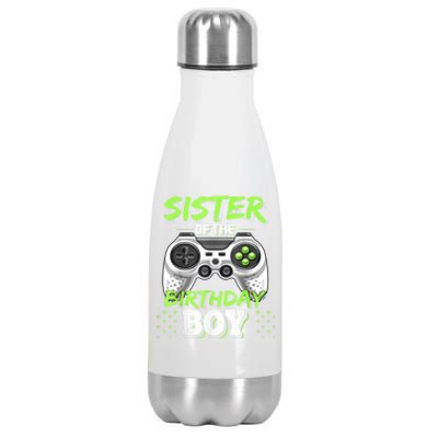 Sister Of The Birthday Boy Matching Video Game Birthday Gift Stainless Steel Insulated Water Bottle