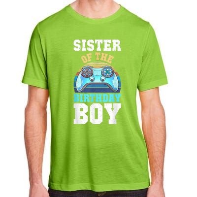 Sister Of The Birthday Boy Matching Video Gamer Birthday Adult ChromaSoft Performance T-Shirt