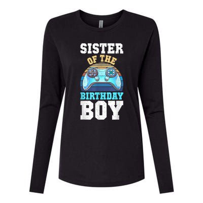 Sister Of The Birthday Boy Matching Video Gamer Birthday Womens Cotton Relaxed Long Sleeve T-Shirt