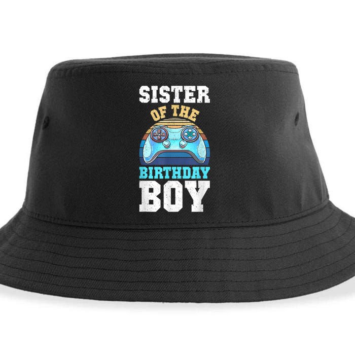 Sister Of The Birthday Boy Matching Video Gamer Birthday Sustainable Bucket Hat