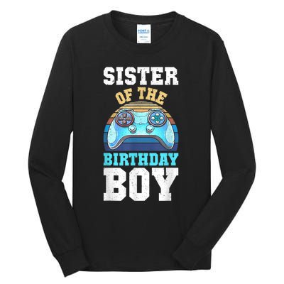 Sister Of The Birthday Boy Matching Video Gamer Birthday Tall Long Sleeve T-Shirt