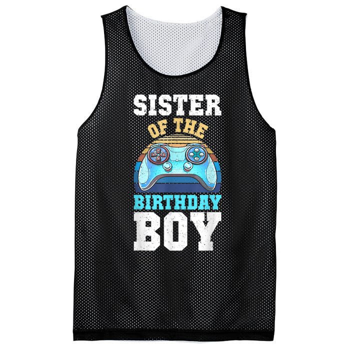 Sister Of The Birthday Boy Matching Video Gamer Birthday Mesh Reversible Basketball Jersey Tank