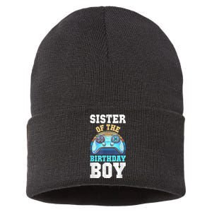 Sister Of The Birthday Boy Matching Video Gamer Birthday Sustainable Knit Beanie