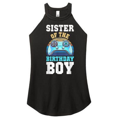 Sister Of The Birthday Boy Matching Video Gamer Birthday Women’s Perfect Tri Rocker Tank