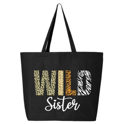 Sister Of The Wild One Zoo Birthday Safari Jungle Animal Sis 25L Jumbo Tote