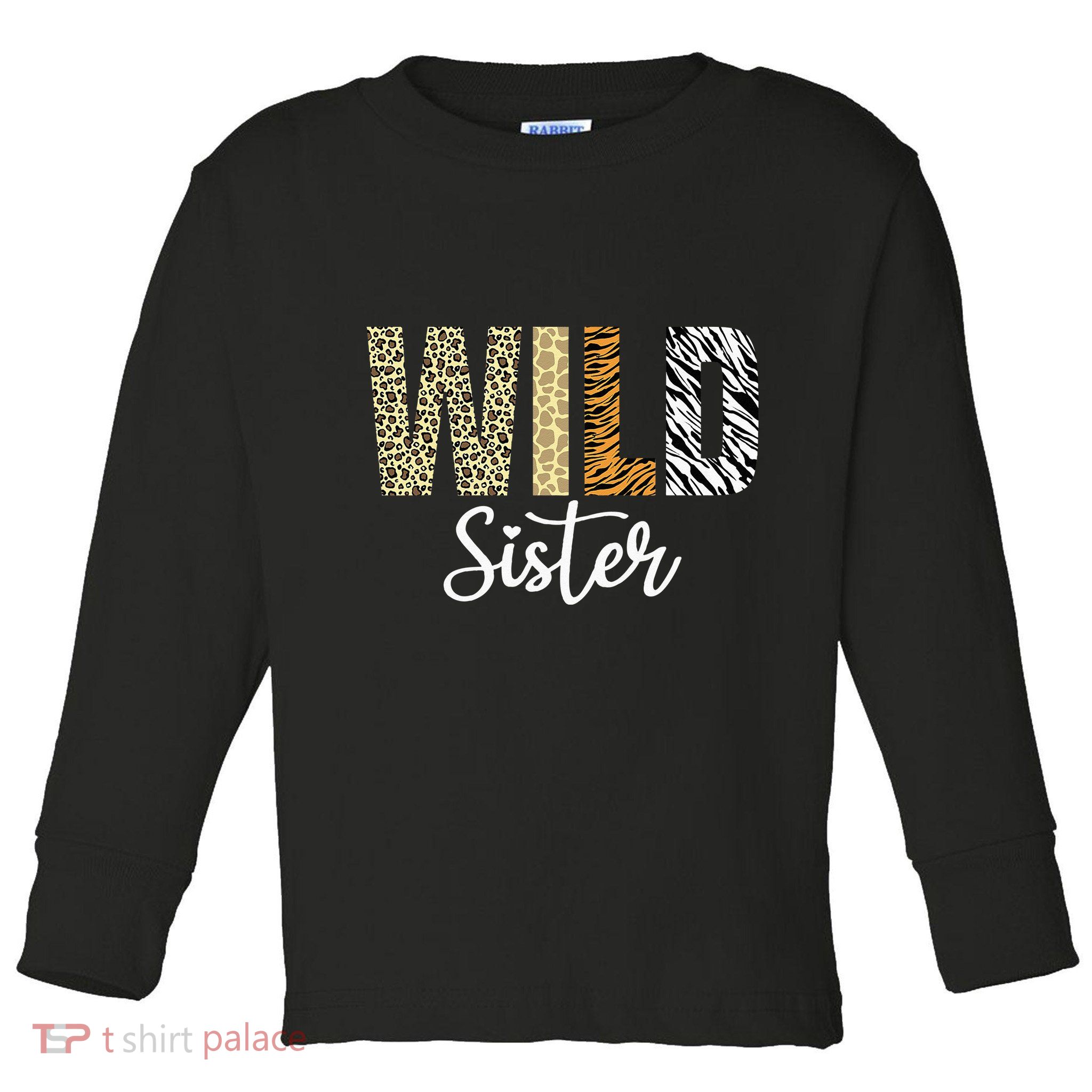 Sister Of The Wild One Zoo Birthday Safari Jungle Animal Sis Toddler Long Sleeve Shirt