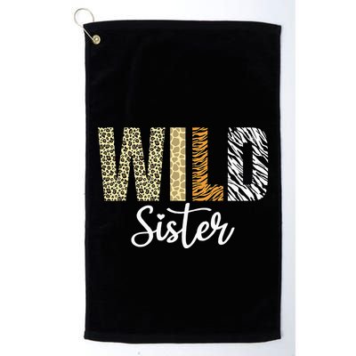Sister Of The Wild One Zoo Birthday Safari Jungle Animal Sis Golf Towel