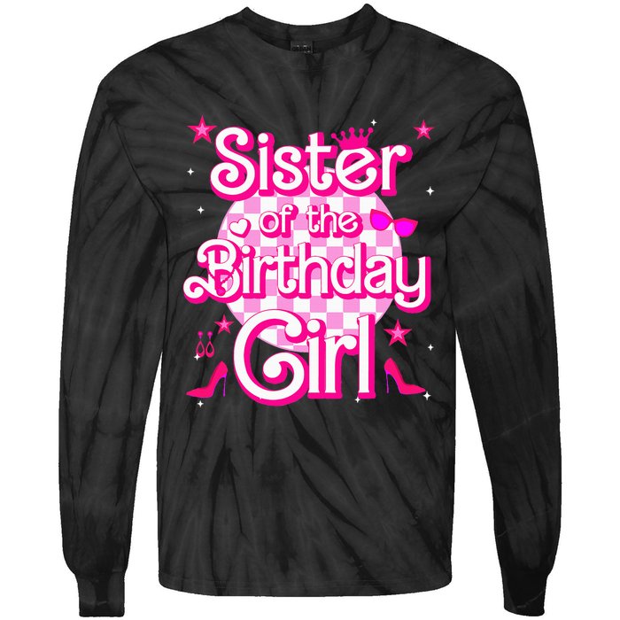 Sister Of The Birthday Girl Doll Family Party Tie-Dye Long Sleeve Shirt