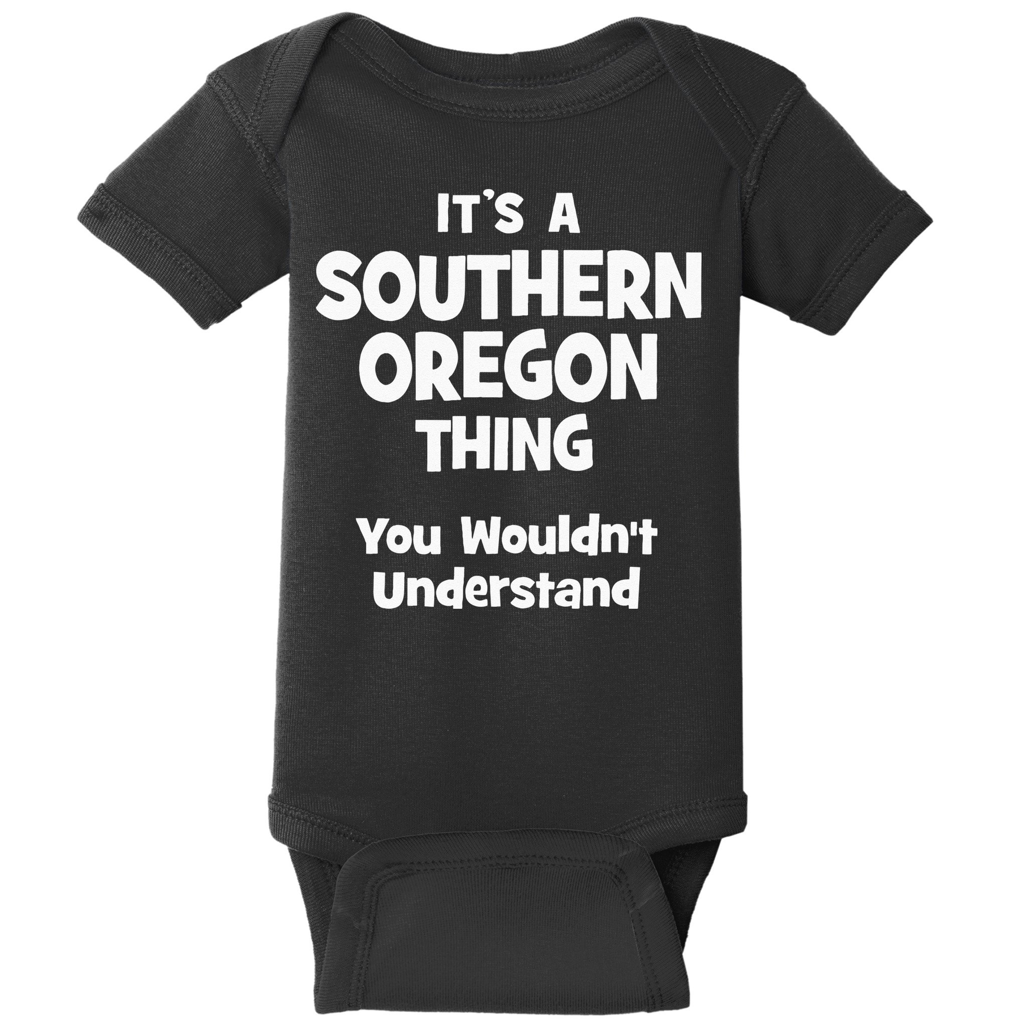 Southern Oregon Thing College University Alumni Funny Baby Bodysuit