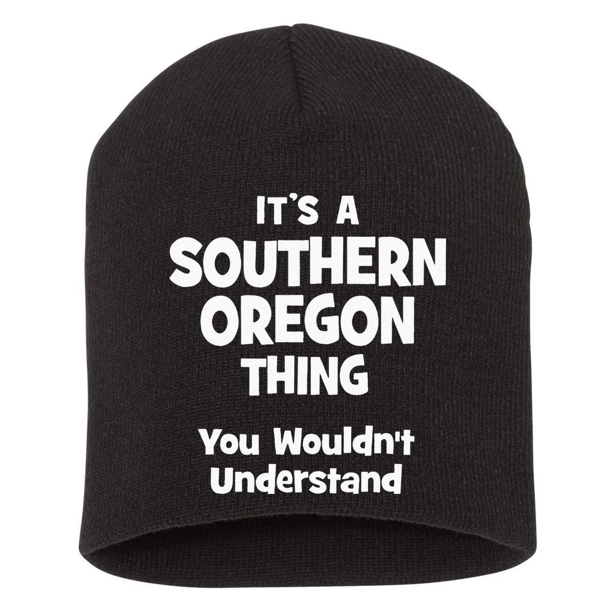 Southern Oregon Thing College University Alumni Funny Short Acrylic Beanie