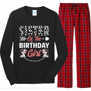 Sister Of The Birthday Cow Birthday Farm Animal Long Sleeve Pajama Set