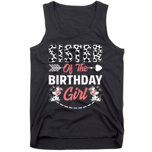 Sister Of The Birthday Cow Birthday Farm Animal Tank Top