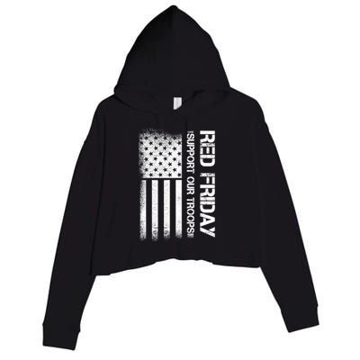 Support Our Troops Red Friday Crop Fleece Hoodie