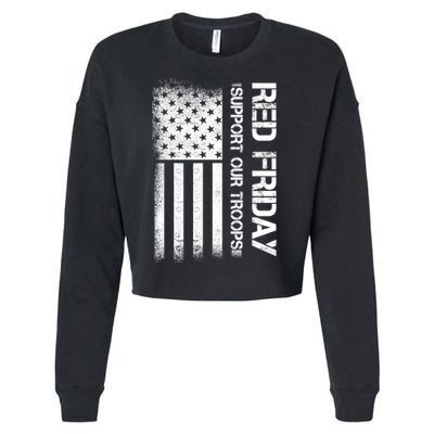 Support Our Troops Red Friday Cropped Pullover Crew