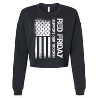 Support Our Troops Red Friday Cropped Pullover Crew