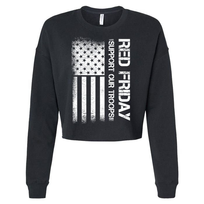 Support Our Troops Red Friday Cropped Pullover Crew