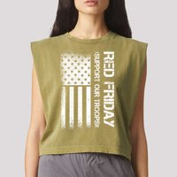 Support Our Troops Red Friday Garment-Dyed Women's Muscle Tee