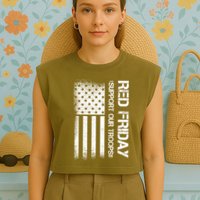 Support Our Troops Red Friday Garment-Dyed Women's Muscle Tee