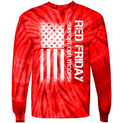 Support Our Troops Red Friday Tie-Dye Long Sleeve Shirt