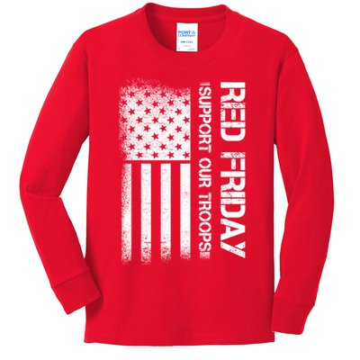 Support Our Troops Red Friday Kids Long Sleeve Shirt