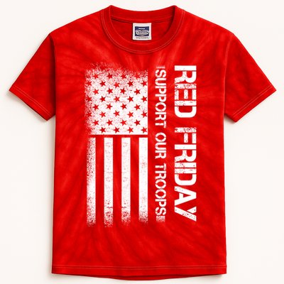 Support Our Troops Red Friday Kids Tie-Dye T-Shirt