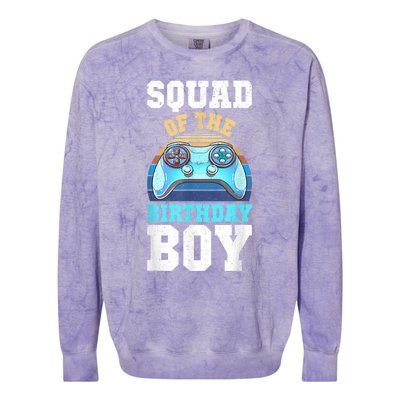 Squad Of The Birthday Boy Matching Video Gamer Birthday Colorblast Crewneck Sweatshirt