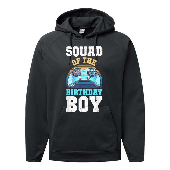 Squad Of The Birthday Boy Matching Video Gamer Birthday Performance Fleece Hoodie