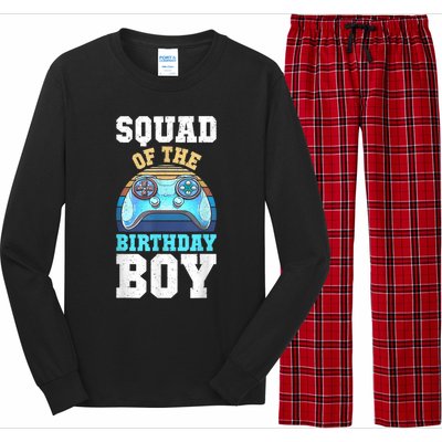 Squad Of The Birthday Boy Matching Video Gamer Birthday Long Sleeve Pajama Set