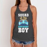 Squad Of The Birthday Boy Matching Video Gamer Birthday Women's Knotted Racerback Tank