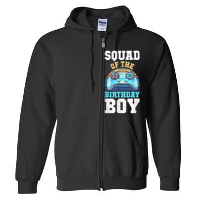 Squad Of The Birthday Boy Matching Video Gamer Birthday Full Zip Hoodie